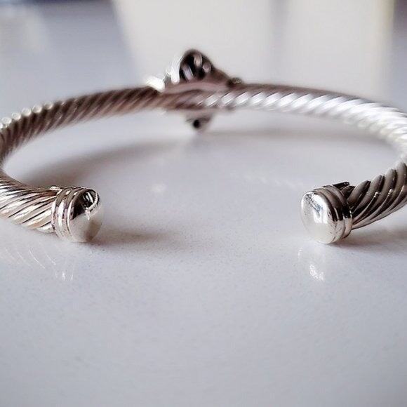 David Yurman Albion Black Onyx Cable Bracelet β 18K & Sterling Silver β L - Picture 4 of 7